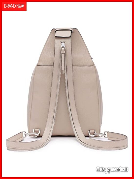 Calvin Klein Vegan Leather Convertible Sling Backpack, Mushroom, One Size main image 5